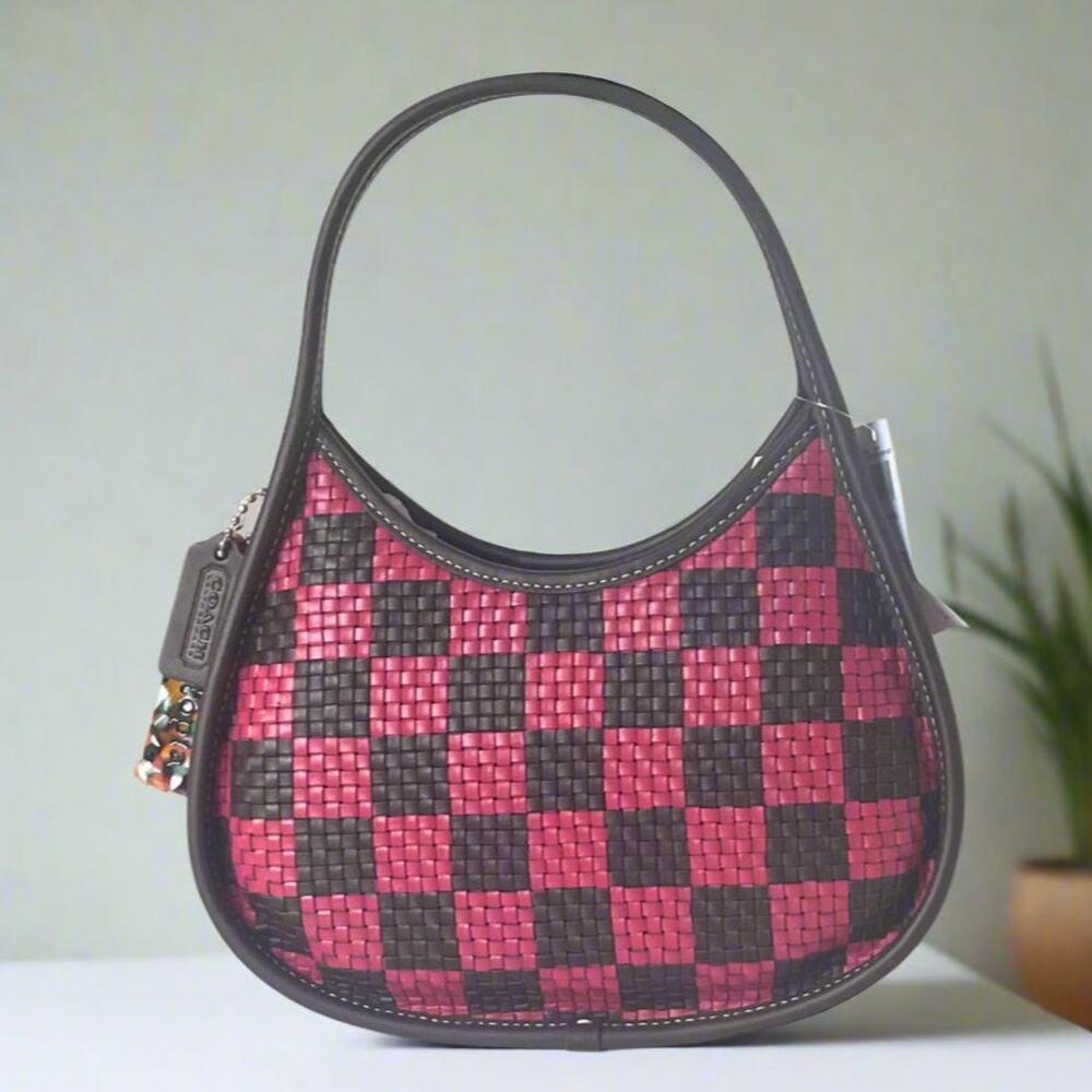 Coach Coachtopia Ergo Woven Checkerboard Leather Bag CK566